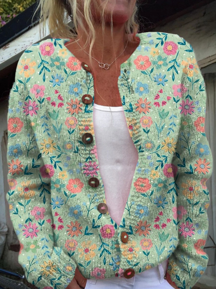 Angela™ | Vintage Floral Cardigan for Women