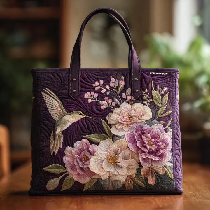 Padded Artisan Bag - Hummingbirds and Orchids