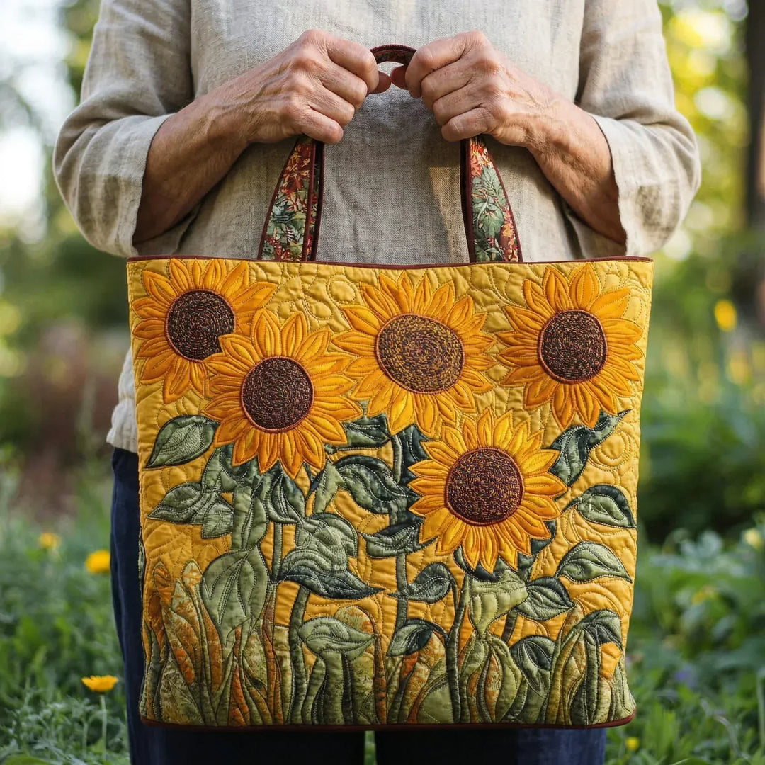 Classic Padded Tote Bag - Sunflowers
