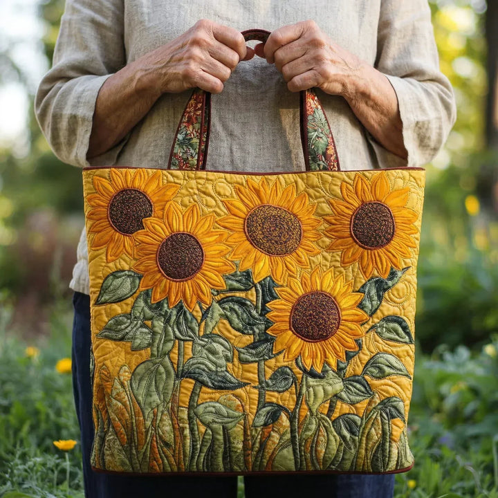 Classic Padded Tote Bag - Sunflowers